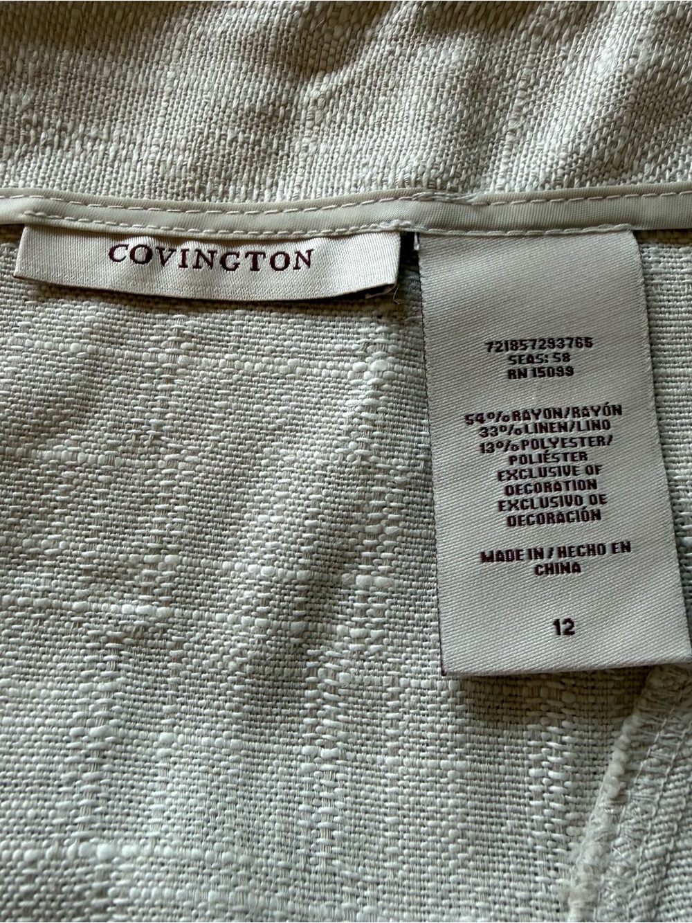 Cream Linen Blend Skirt Suit Set Blazer 14 Skirt 12 Classic Feminine Cut A Line - Picture 5 of 12